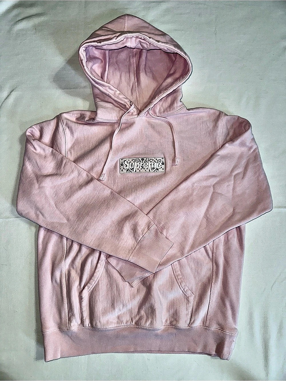Supreme Bandana Box Logo Hooded Sweatshirt Pink Large